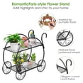 thumbnail image 4 of Metal Plant Stand, Two Tiered Garden Cart Shelf for Indoor Outdoor Home Garden Patio, Parisian Style Flower Pot Holder, Stable and Durable, 4 of 9