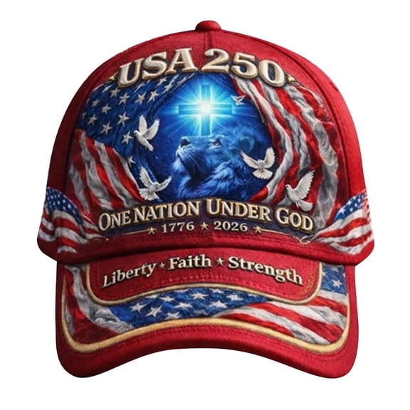 Commemorative 250th Anniversary USA Patriotic Art Print Baseball Cap for Outdoor Activities