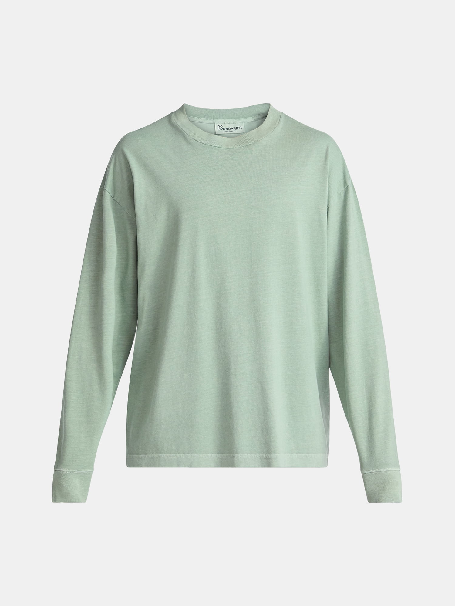 No Boundaries Cotton Oversized Tee with Long Sleeves, Men's & Big Men's