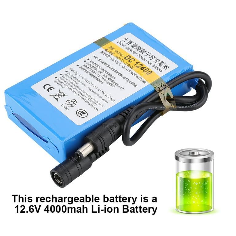 Batterie Lithium-ion Rechargeable 12V 6800mah avec chargeur 12.6V