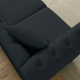 thumbnail image 4 of 58.8" Chesterfield Sofa Black Velvet for Living Room, 2 Seater Sofa Tufted Couch with Rolled Arms and Nailhead for Living Room, Bedroom, Office, Apartment, Two Pillows (Black), 4 of 11