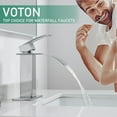 thumbnail image 3 of VOTON Grifos de baño cromados cascada grifo del fregadero del baño moderno grifo de baño de una sola manija para 1 o 3 agujeros con placa de cubierta y drenaje emergente RV fregadero Camper granja bañ, 3 of 6