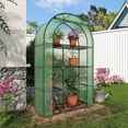thumbnail image 6 of GAZEBETER Small Greenhouse 4-Tier,40 x 18 x 63'' Mini Greenhouse for Indoor Outdoor,Portable Plastic Plant Green House Mini with Roll-up Zipper Door,Green, 6 of 10