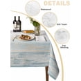 thumbnail image 2 of Blue Beige Farmhouse Table Cloth, Vintage Wooden Striped Waterproof Tablecloth for Rectangle Tables, Reusable Washable Fabric Table Cover for Restaurant Kitchen Dining Tables 60"x84", 2 of 6