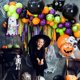 thumbnail image 4 of Juego de globos de látex negro y morado, 50 unidades, para Halloween, 4 of 4