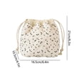 thumbnail image 3 of EGNMCR Floral Drawstring Makeup Bag Printed Drawstring Storage Bag Large Capacity Makeup Bag polyester storage b ag, 3 of 6