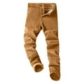 thumbnail image 1 of WEAIXIMIUNG Pantalon Habillé pour Homme Coupe Ajustée Brun Pantalon Extensible en Velours Côtelé pour Homme Velours Côtelé pour Homme Pantalon Décontracté Régulier pour Homme Pantalon à Jambe Droite Pantalon, 1 of 4