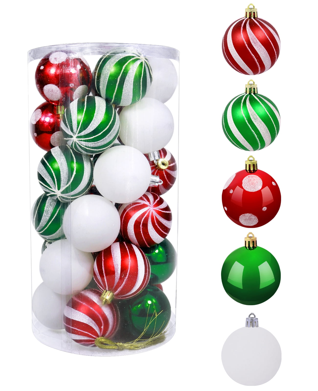 30PCS Multicolor Christmas Ball Ornaments, 2.36''Shatterproof Ornaments