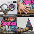 thumbnail image 6 of Salouo Graffiti Lamp Urban Scene Pattern Outdoor Indoor Sturdy Doormats 16’’×24’’, Anti Fatigue Soft Flannel Thick Door Mat,Non-Slip Rectangle Rug Cushion, 6 of 7
