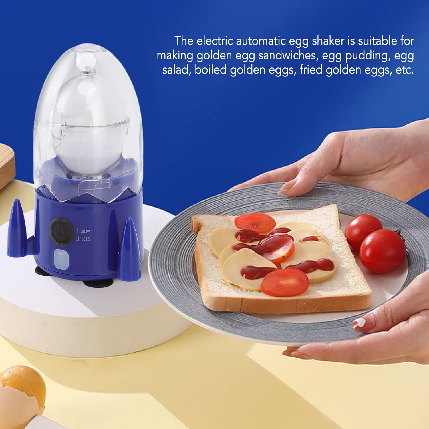 ABPETE Electric Egg Spinner Egg Scrambler, Electric Egg Yolk Mixer-Baker Tool Egg Extractor for Hard Boiled Eggs by Charging,Egg Spinner Scrambler for Small and Large Eggs