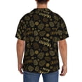 thumbnail image 3 of Naloa Gold Pinecone Merry Christmas Men's Loose Fit Cuban Collar Short-Sleeve Shirt, Hawaiian Shirts, Mens Shirts Casual for Everyday Wear Outings-Large, 3 of 5