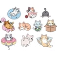 thumbnail image 3 of Cartoon Cats Wall Stickers 10 Styles Colorful Cute Cat Decals Animal Wall Stickers Decor Vinyl Decor Stickers DIY Wall Art Nursery Murals for Kids Bedroom Cat Room Decor Cat Wall Decor, 3 of 9