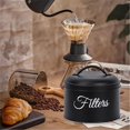 thumbnail image 3 of Coffee Filter Holder w/Lid，Black Coffee Filter Storage Container，Rustic Farmhouse Distressed Coffee Bar Decor（circular）, 3 of 5