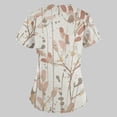 thumbnail image 6 of EHTMSAK Scrubs Tops for Womens Xi with Pocket Floral Easy Fit Lightweight Durable Soft Stretch Printed V-Neck Medical Scrub Top Pink 4X, 6 of 7