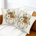 thumbnail image 6 of Fall Throw Pillow Covers 18x18 Set of 2, Autumn Pumpkin Flower Leaves Pillow Covers Farmhouse Thanksgiving Cushion Cases Linen Decorative for Couch Sofa Indoor Outdoor, 6 of 6