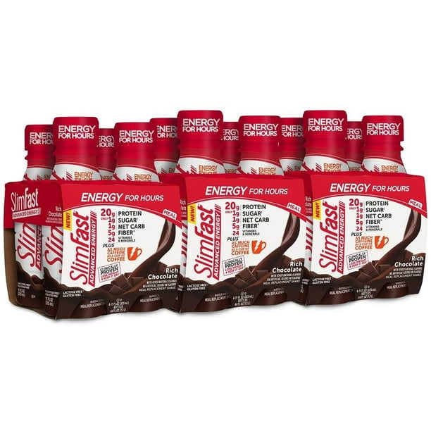 SlimFast Advanced Energy, Meal Replacement Shake, High Protein, Rich