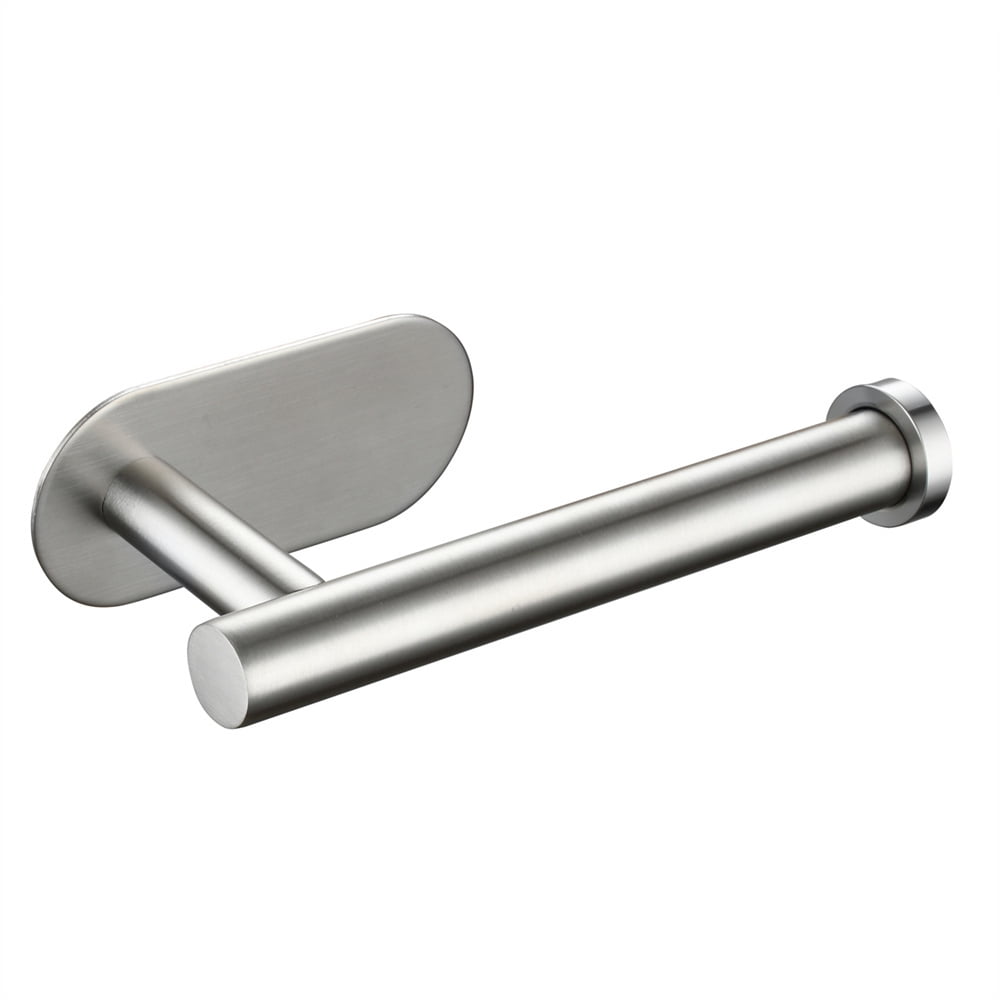 Tcbosik Toilet Paper Holder, Adhensive Tissue Paper Roll Holder, Toilet Tissue Holder for Bathroom Washroom Kitchen RV Camper, Brushed Nickel