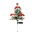 thumbnail image 2 of Solar Christmas Tree Outdoor Lights 2 PC 33 Inch Outdoor Christmas Tree Garden Stake Lights Christmas Tree Yard Decorations with Red Decor LED Light Toper Bell Red Berry Bow, 2 of 6