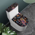 thumbnail image 3 of HELLHERO Colorful Owl Floral Toilet Seat Lid Cover Set Fits All Toilet Shapes Toilet Top Cover & Pack of 2 for Bathroom Supplies Stretchy Fabric Stretch, 3 of 8