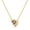 Gold,February, variant on Citrine Yellow Silver Interlocking Double Circle Pendant Necklace for Women, Hypoallergenic Stainless Steel Chain, Moissanite Diamond Birthstone Rhinestone Dainty Necklaces