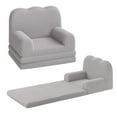 thumbnail image 2 of Luku Kids Couch, 2-in-1 Convertible Toddler Sofa Chair with Teddy Fleece, Soft Fold-Out Lounger for Playroom, 2 of 7