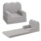 thumbnail image 1 of QinaQin Sofá infantil 2 en 1 convertible, sillón para toddler con tela teddy fleece suave, se despliega como camita cómoda para cuarto de juegos, guardería o regalo de cumpleaños, 1 of 7