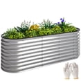 thumbnail image 1 of Outsunny 6 x 2 x 2 ft Galvanized Raised Garden Bed, Silver, 1 of 10