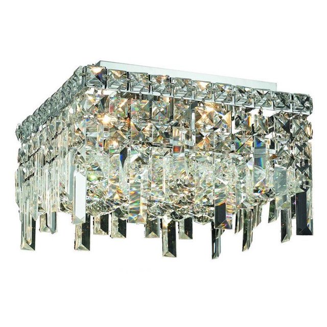 Elegant Lighting Maxime 14" 5 Light Elegant Crystal Flush Mount