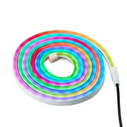 onn RGBIC Multicolor LED Neon Flex Rope Light, 6.6ft, USB Powered, Sound Reactive, Flexible Design with Remote