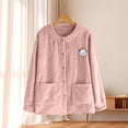 thumbnail image 6 of Women's Fleece-Lined Flannel Button-Up Shirt for Winter, Warm Long Sleeve Lounge Wear for Home, Yoga, and Casual Use, 6 of 6