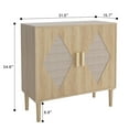 thumbnail image 3 of QinaQin Five-Drawer Modern Storage Cabinet, Rustic-Style Decorative Dressing Table with Raised Base and Textured Panel, Suitable for Bedroom, Living Room, and Entryway, 3 of 9