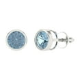 thumbnail image 2 of 1Ct Brilliant Round Cut Studs Natural Swiss Blue Topaz 14K White Solid Solid Gold Everyday Dainty Earrings Screw Back, 2 of 7