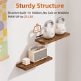 thumbnail image 2 of Eunos Floating Shelves for Wall, 16 inch 4 Pack Wood Shelves for Bathroom, Bedroom, Living Room, Kitchen, Brown, 2 of 6