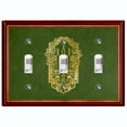 thumbnail image 1 of Metal Light Switch Plate Cover Elegant Gold Candle Frame Green FRA032, 1 of 13