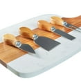 thumbnail image 3 of Makerflo Wood Marble Serving Board of Heavy Acacia Wood (5 Pcs) Ideal for DIY Crafts -Laser Engraving, 3 of 7