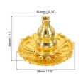 thumbnail image 2 of Uxcell Incense Stick Holder Incense Burner Plate Holder Alloy Incense Base Gold Tone Lotus Type 2 Pack, 2 of 6