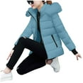 thumbnail image 7 of Giftesty Women's Fall Winter Warm Cotton Padded Solid Color Removable Hood Long Sleeve With Pockets Casual Jacket Outerwear for Daily Wear, 7 of 7