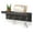 black, variant on Rustic Wood Key Holder For Wall Farmhouse Wall Shelf Wall Mounted Home Decor Wall Floating Shelf with 4 Hooks