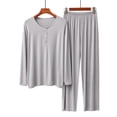 thumbnail image 2 of Richie House Pajamas Set Women Long Sleeve Button V-Neck Sleepwear Soft Pajama Pjs Set RHW4017, 2 of 7