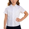 thumbnail image 2 of HAiming Girls Button down Shirts Short Sleeve Collared School Blouses Comfy Classic Uniforms Tee Summer Vacation Going out Kids Tops, 2 of 8