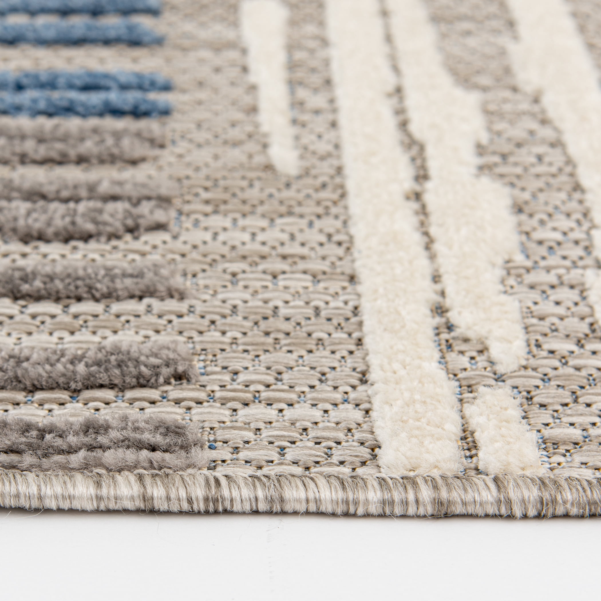 Loomaknoti Fontana Hadrian 9' x 12' Geometric Indoor/Outdoor Area Rug , Gray/Blue