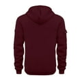 thumbnail image 4 of Men's Solid Color Half-Zip Hoodie, Oversized Plus Size Casual Pullover Fleece Sweatshirt for Fall Winter,Wine,XL, 4 of 5