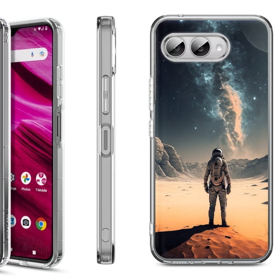 Shockproof Phone Case for T-Mobile Revvl 8, by OneToughShield - Astronaut Milkyway