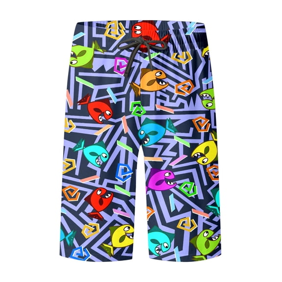 Arlun Summer Casual Straight Leg Shorts for Women Funny Colorful Printed Hawaiian Style Beach Shorts Thin Comfortable 2026 Holiday Vacation Casual Bottom Outfit 3-Purple XL