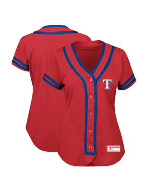 Texas Rangers Majestic Women's Fashion Absolute Victory Cool Base Team Jersey - Red/Royal