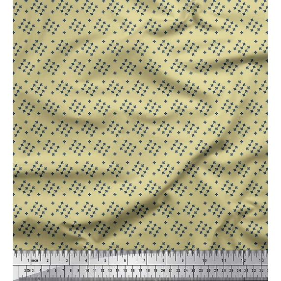 Soimoi Cotton Poplin Fabric Plus Sign Shirting Decor Fabric Printed Yard 42 Inch Wide