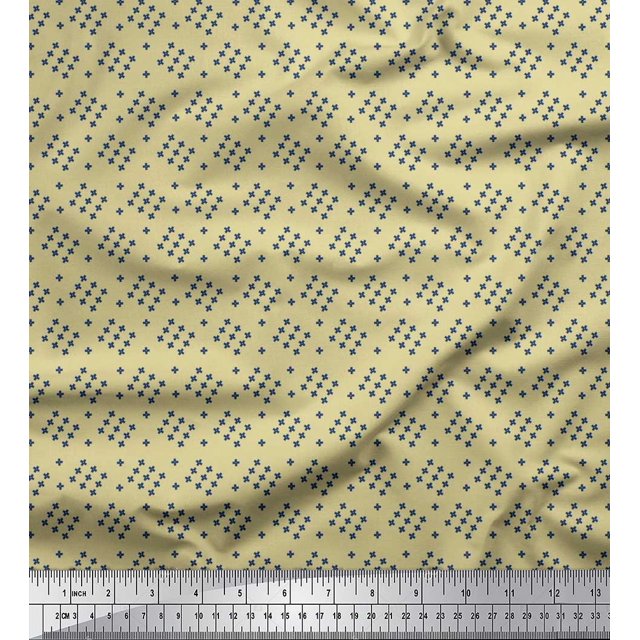 Soimoi Cotton Duck Fabric Plus Sign Shirting Decor Fabric Printed Yard 56 Inch Wide