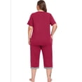 thumbnail image 5 of Cueply Women Plus Size Pajamas Set Short Sleeve Pjs Sleepwear Loungewear Nightwear with Pockets, 5 of 6