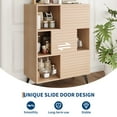 thumbnail image 5 of M optimized Mid-Century 3-Tier Display Storage Cabinet with Doors, Modern Wooden Buffet Accent Cabinet with Strong Legs for Living Room, Dining Room, Kitchen, Hallway, 5 of 9