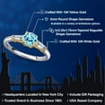 thumbnail image 2 of Gem Stone King 10K Two Tone Gold Blue Apatite and Lab Grown Diamond Engagement Ring for Women | 1.12 Cttw | Round 6MM | Gemstone Birthstone | Size 5, 2 of 6